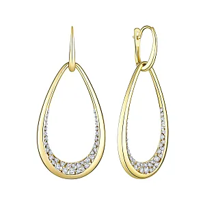 Серьги из желтого золота с бриллиантами