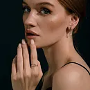 Серьги из красного золота с фианитами