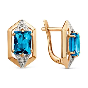 Серьги из красного золота с swiss топазами