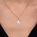 Подвеска из красного золота с фианитами