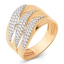 Кольцо из красного золота с фианитами