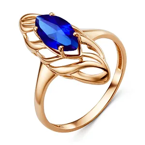 Кольцо из красного золота с корундом