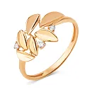 Кольцо из красного золота с фианитами