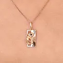 Подвеска из красного золота с фианитами