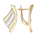 Серьги из красного золота с фианитами