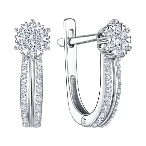 Серьги из белого золота с бриллиантами