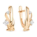 Серьги из красного золота с фианитами