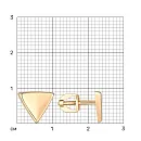 Серьги пусеты из красного золота