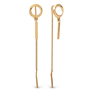 Серьги продевки из красного золота