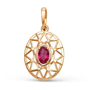 Подвеска из красного золота с корундом