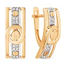 Серьги из красного золота с фианитами