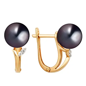 Серьги из красного золота с фианитами