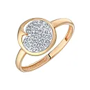 Кольцо из красного золота с фианитами