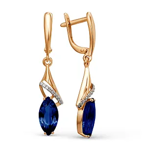 Серьги из красного золота с корундами