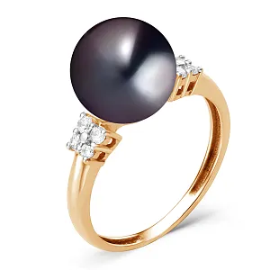 Кольцо из красного золота с фианитами