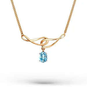 Колье из красного золота с топазом