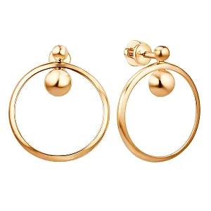 Серьги пусеты из красного золота