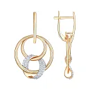 Серьги из красного золота с фианитами