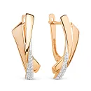 Серьги из красного золота с фианитами