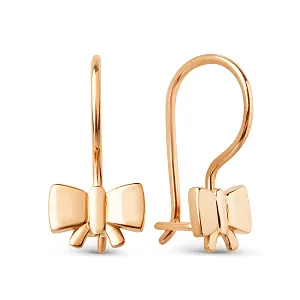 Серьги детские из красного золота