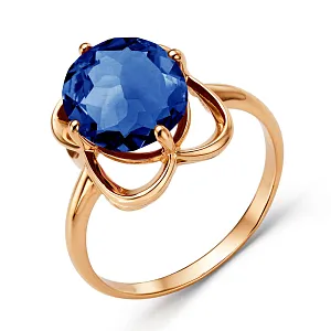 Кольцо из красного золота с корундом