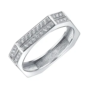 Кольцо из белого золота с бриллиантами