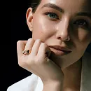 Кольцо из красного золота с фианитами