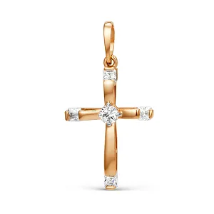 Подвеска из красного золота с фианитами