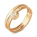 Кольцо из красного золота с фианитом