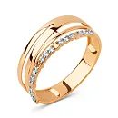 Кольцо из красного золота с фианитами