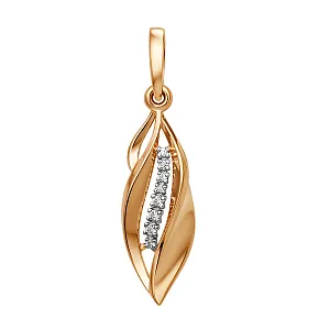 Подвеска из красного золота с фианитами