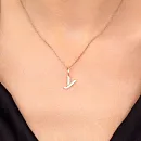 Подвеска из красного золота с фианитами