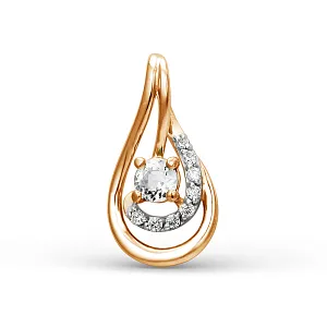 Подвеска из красного золота с фианитами