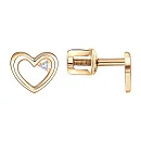 Серьги пусеты из красного золота с бриллиантами