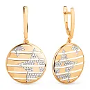 Серьги из красного золота с фианитами