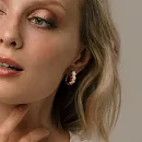 Серьги из красного золота с фианитами