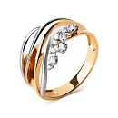 Кольцо из красного золота с фианитами