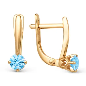 Серьги из красного золота с swiss топазами