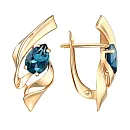 Серьги из красного золота с лондон топазами