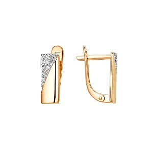 Серьги из красного золота с фианитами