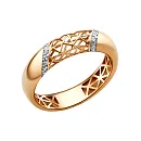 Кольцо из красного золота с фианитами