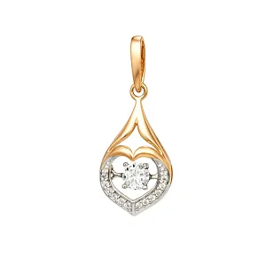 Подвеска из красного золота с фианитами