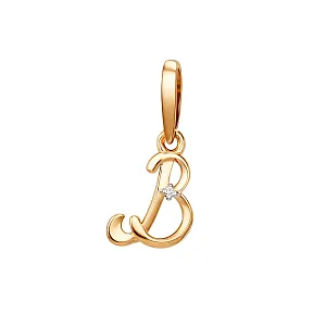 Подвеска из красного золота с фианитом