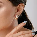 Серьги из красного золота с фианитами