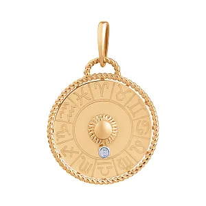 Подвеска из красного золота с фианитом