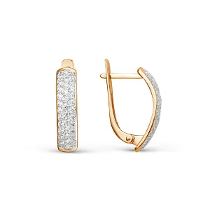 Серьги из красного золота с фианитами