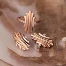 Серьги из красного золота с фианитами