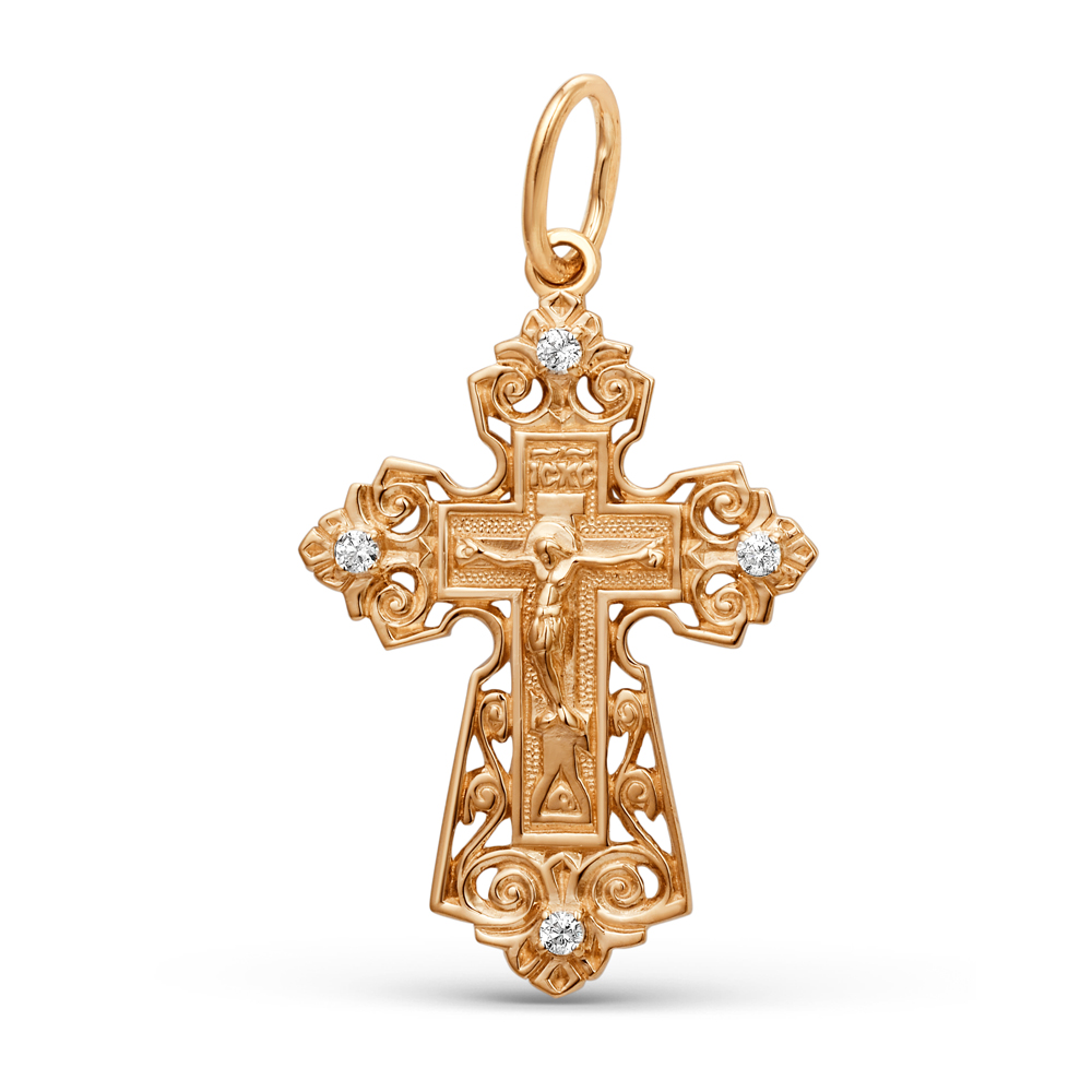 Крест из золота с фианитами