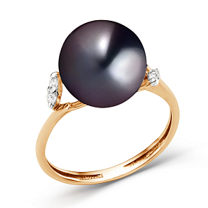 Кольцо из красного золота с фианитами