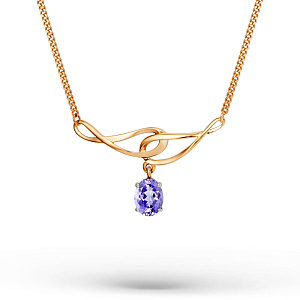 Колье из красного золота с аметистом